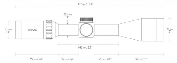Hawke céltávcső Vantage 3-12x44 SF HalfMilDot